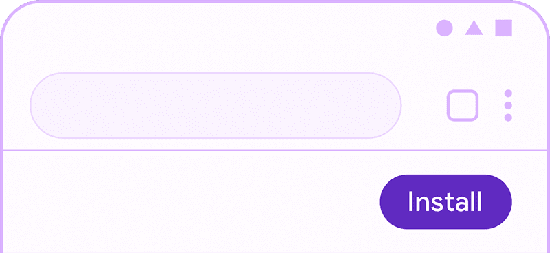 Capture d'écran du bouton d'installation simple dans la PWA.